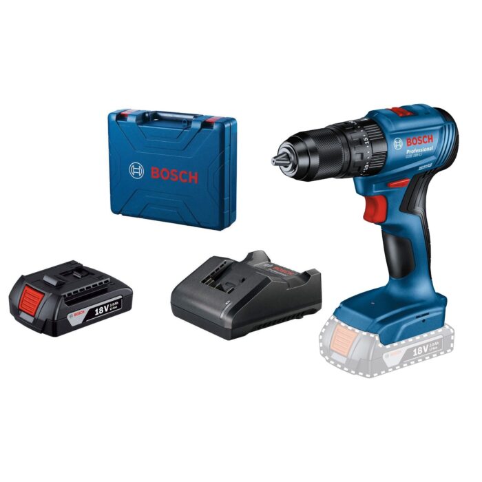 Akumulatorska vibraciona bušilica - odvrtač Bosch GSB 185-Li; 18V 1x2,0 Ah u koferu (06019K3101) - Slika 1