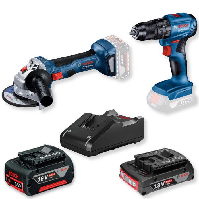 Akumulatorski set Bosch GSB 185-Li + Bosch GWS 180-Li, 1x4.0Ah 18V + 1x2.0Ah (06019H9026) - Slika 1