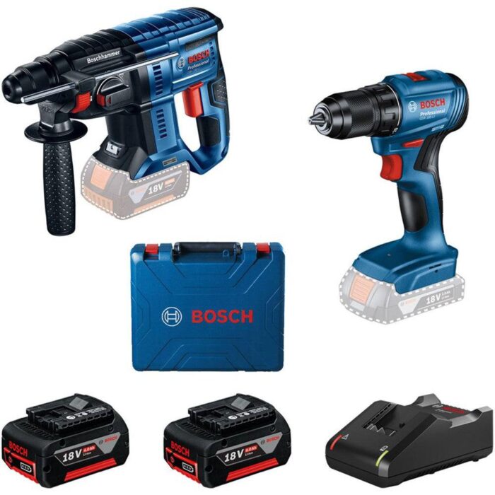 Akumulatorski set alata Bosch GBH 185-Li + Bosch GSR 185-Li + GBA 2x4.0Ah + GAL 18V-40 + torba (0615990N20) - Slika 1