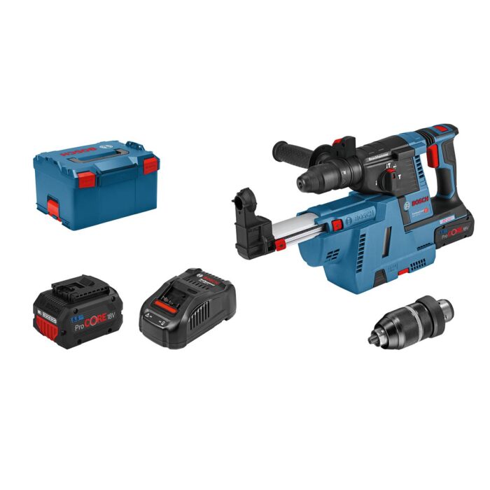 Bosch GBH 18V-26 F + GDE 18V-16 adapter za usisavanje; 2 x 5,5 Ah ProCORE u L-Boxx koferu (061191000G) - Slika 1