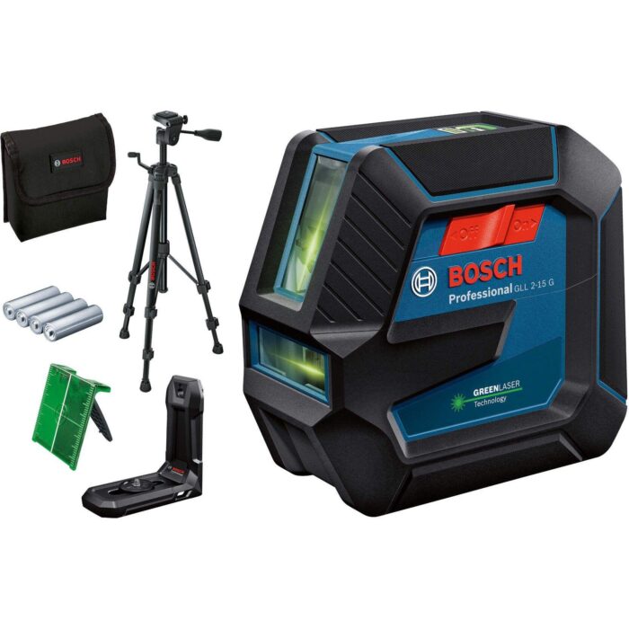 Bosch GLL 2-15 G  + stativ + magnetni nosač; samonivelišući laser za linije sa zelenim zrakom; 2 linije (0601063W01) - Slika 1