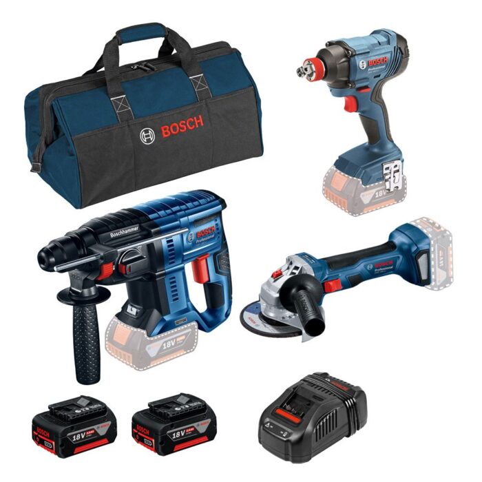 Set akumulatorskog alata Bosch GBH 180-LI + GWS 180-LI + GDX 180 Li 18V; 2 x 5,0 Ah (0615990M5G) - Slika 1