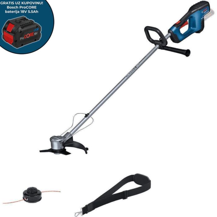Aku trimer za travu Bosch GFR 18V-23 Solo Professional struna + trokrako sečivo (06008D1000) - Slika 1