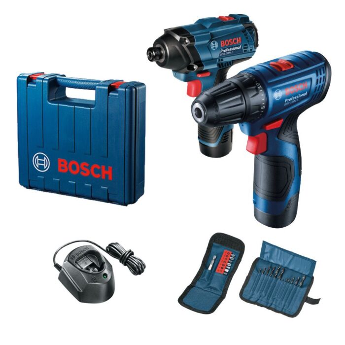 Bosch set aku alata bušilica GSR 120-Li + udarni odvrtač GDR 120-LI + GAL 12V-20 u koferu - Slika 1