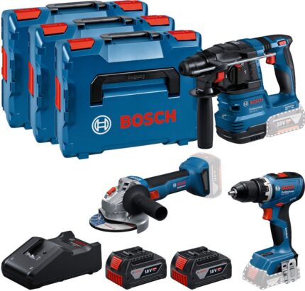 Akumulatorski set Bosch GSR 18V-65 + GBH 18V-22 + GWS 18V-8 + 2 × GBA 18V 5,0Ah + 3 x L-BOXX (0615A5009G)