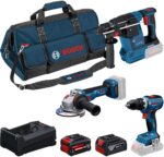 Akumulatorski set Bosch GSR 18V-65 + GBH 18V-26 + GWS 18V-11 + 1 x GBA 18V 5,0Ah + 1 x EXBA 18V 5,5Ah + torba (0615A500AJ)